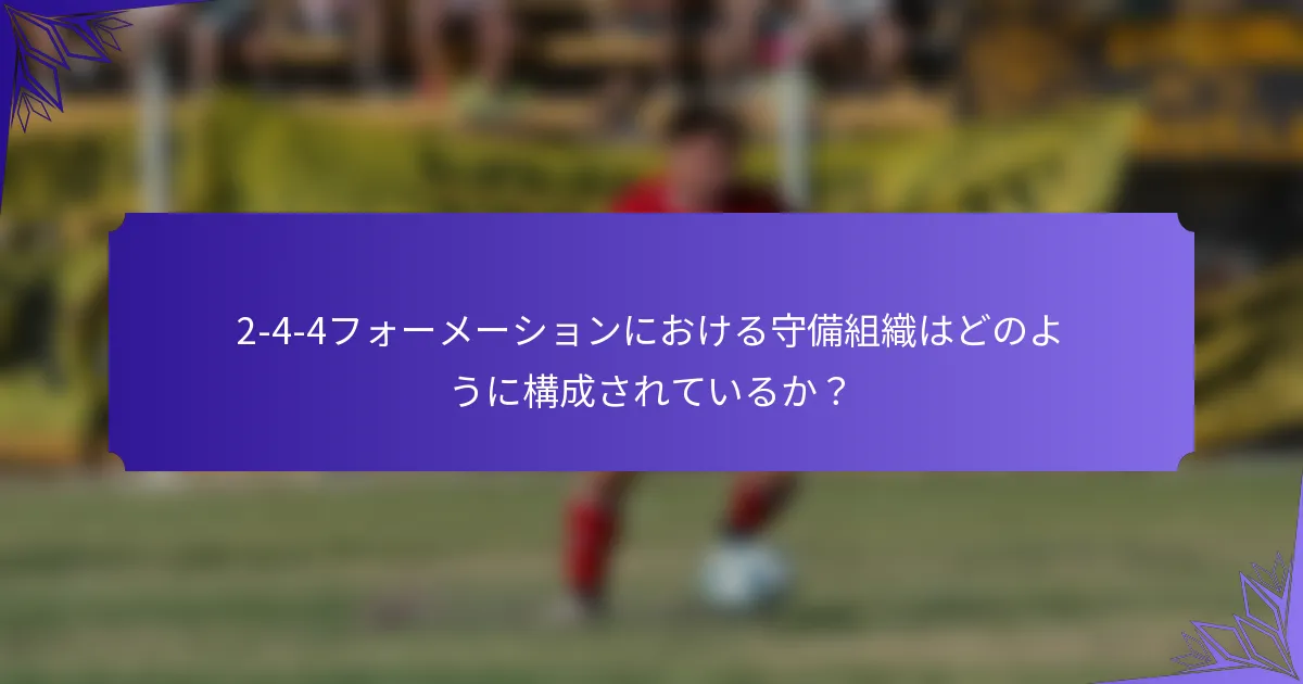2-4-4フォーメーションにおける守備組織はどのように構成されているか？